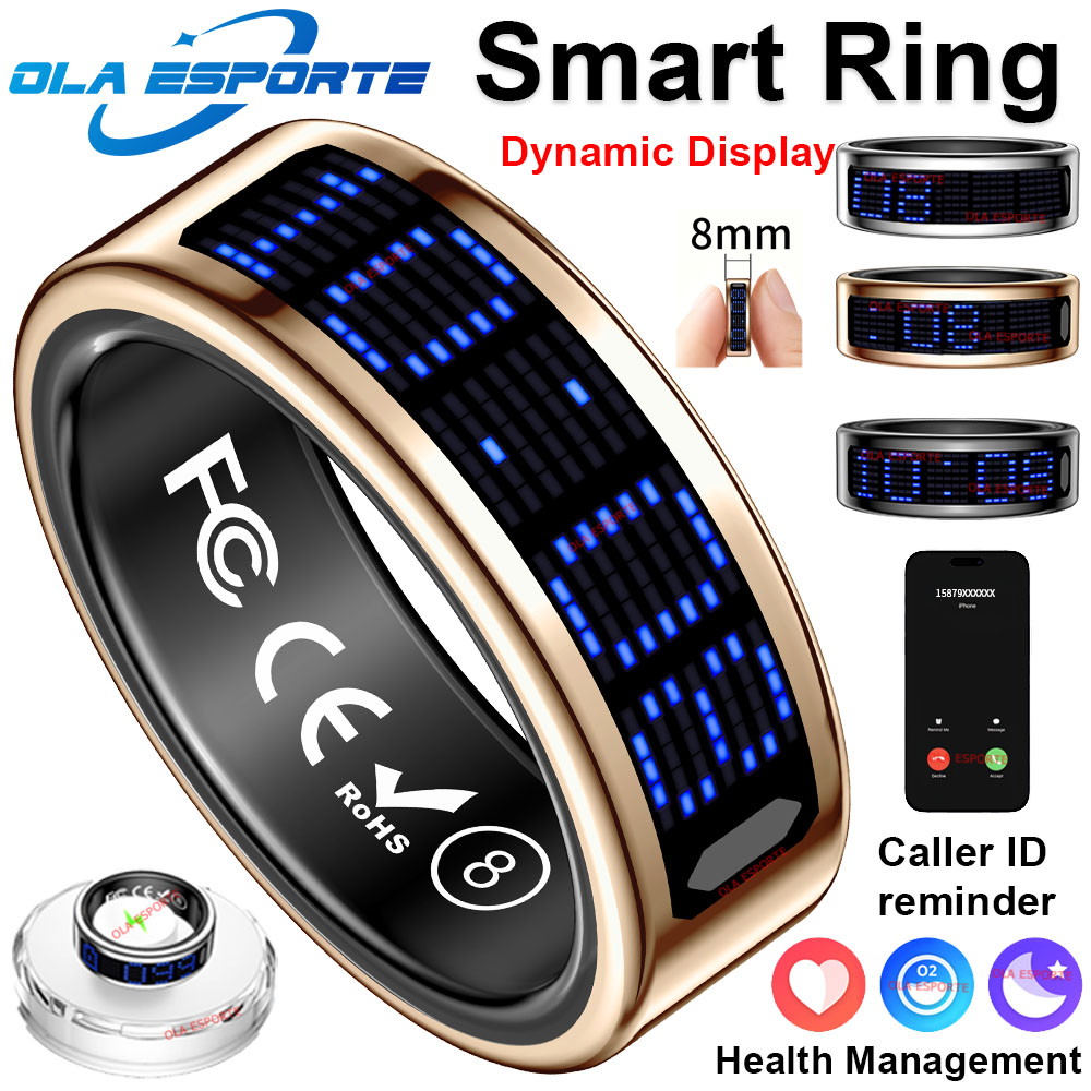 Health Monitors - แหวนอัจฉริยะรุ่นใหม่ บางเฉียบ น้ำหนักเบา หน้าจอแสดงผลอเนกประสงค์ วัดอัตราการเต้นของหัวใจ แจ้งเตือนสายโทรเข้า