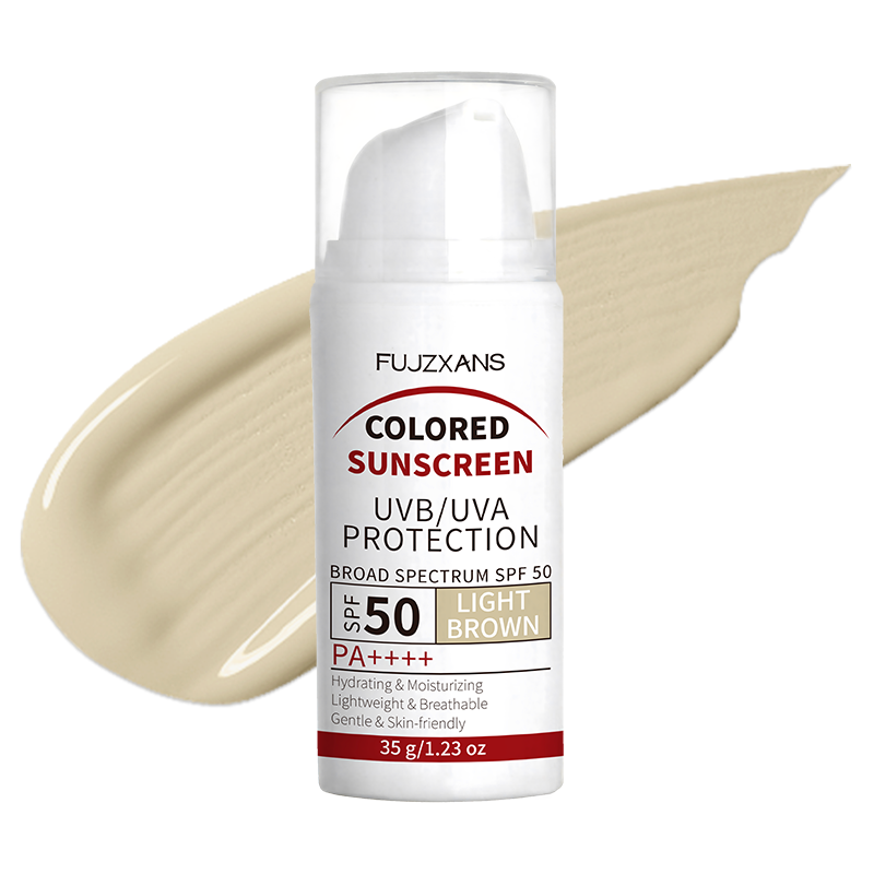 Spf 50 Waterproof Sunscreen - บีบีครีมสีน้ำตาลอ่อน SPF50-ไทเทเนียมไดออกไซด์ ครีมกันแดด, ปกป้องผิวจากรังสี UVA/UVB ครอบคลุมทุกย่านคลื่น,