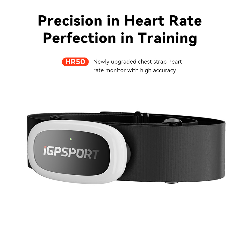 Health Monitors - iGPSPORT HR50 เซ็นเซอร์วัดอัตราการเต้นของหัวใจ คอมพิวเตอร์จักรยาน อุปกรณ์วัดอัตราการเต้นของหัวใจสำหรับฟิตเนส วิ่ง