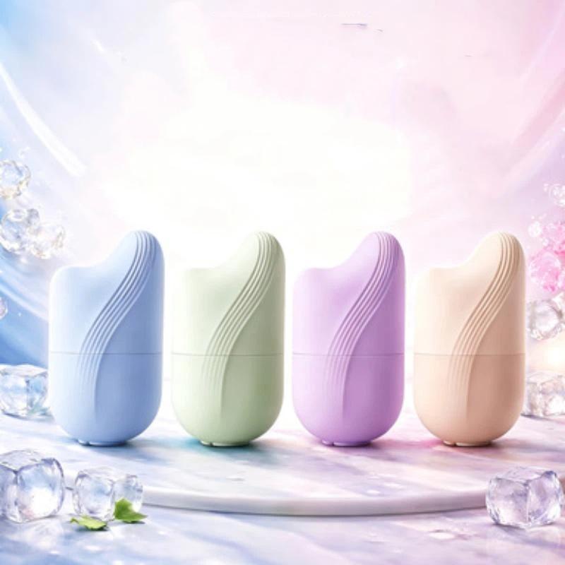 Face Ice Roller Puffiness - ลูกกลิ้งน้ำแข็งแบบพกพาสำหรับบรรเทาอาการบวมบริเวณใบหน้าและรอบดวงตา แม่พิมพ์น้ำแข็งซิลิโคนที่นำกลับมาใช้ใหม่ได้ อุปกรณ์นวดบำรุงผิวสำหรับผู้หญิง