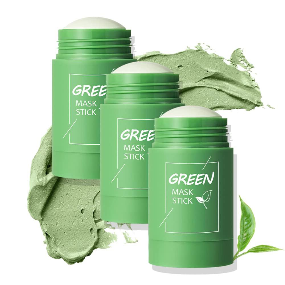 Green Tea Cleansing Clay Mask - 1/3PCS สีเขียวชา Clay Stick สําหรับใบหน้า, สีเขียว