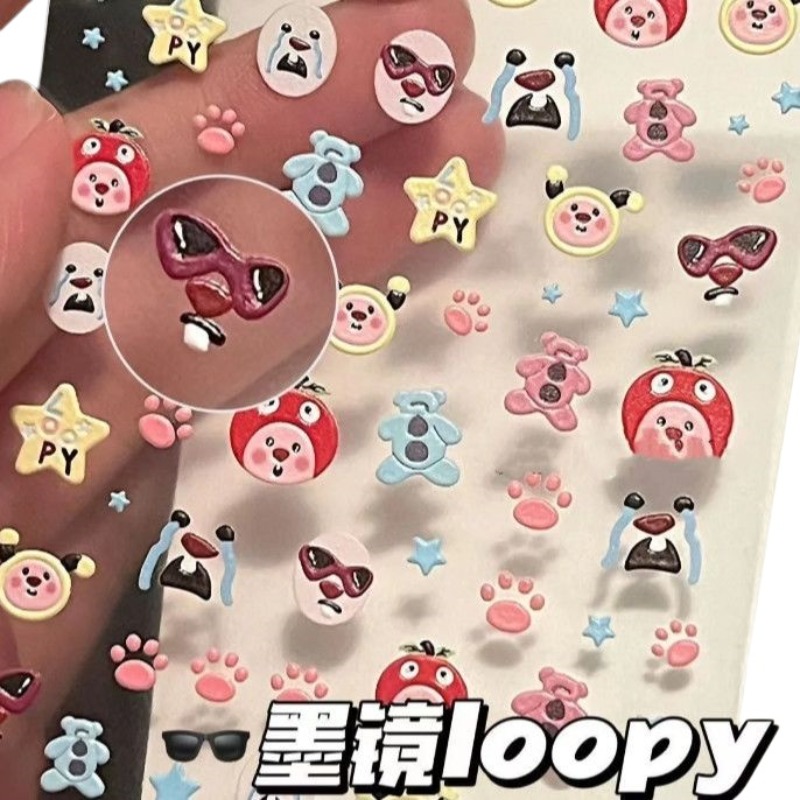 สติกเกอร์ลายนูน 3D แบบโปร่งใส, - Nail Art บทวิจารณ์และราคา
