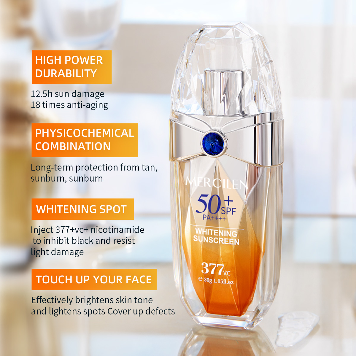 เมอร์ซิเลน ซันสกรีน 30 ก., Spf - Spf 50 Waterproof Sunscreen บทวิจารณ์และราคา