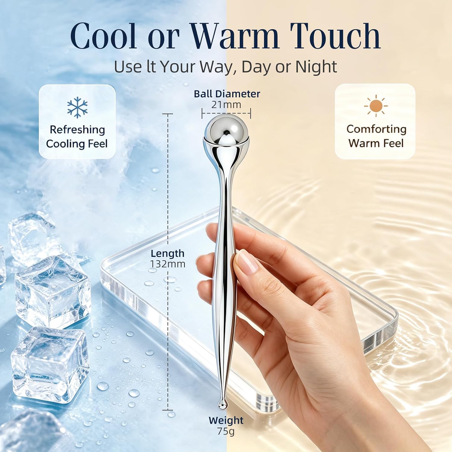 ลูกกลิ้งนวดหน้าโลหะ ลูกกลิ้งนว - Face Ice Roller Puffiness บทวิจารณ์และราคา