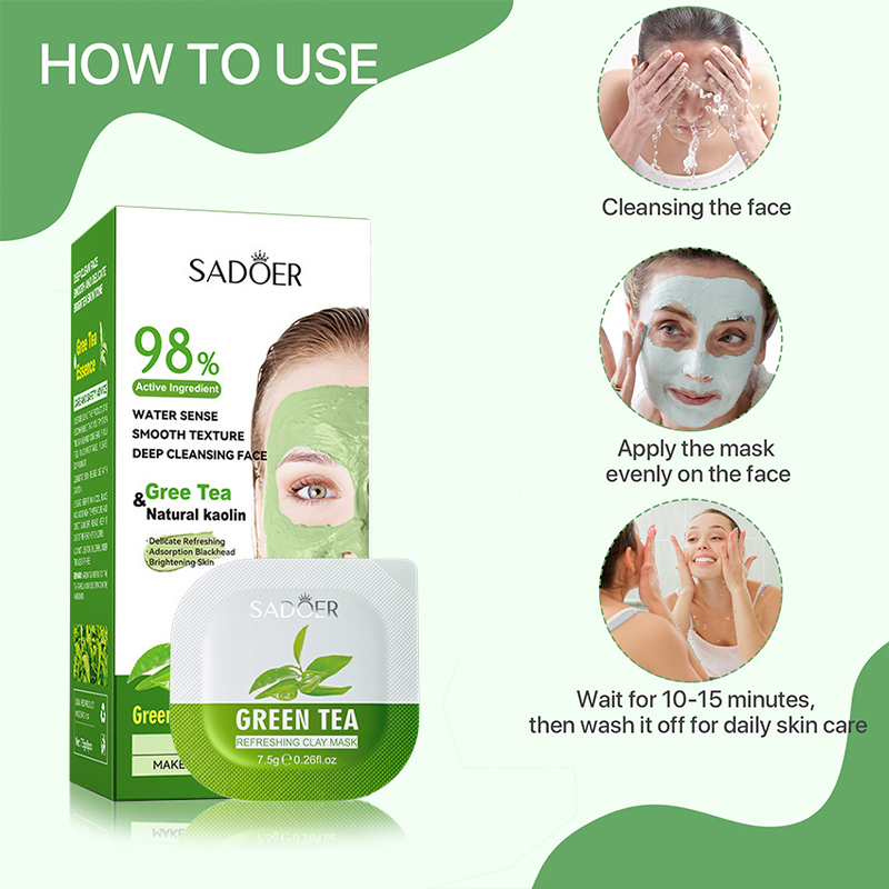 8Pcs สีเขียวชาทำความสะอาดโคลนห - Green Tea Cleansing Clay Mask บทวิจารณ์และราคา