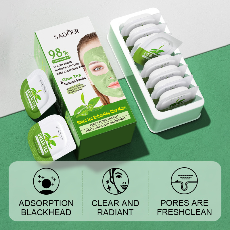 8Pcs สีเขียวชาทำความสะอาดโคลนห - Green Tea Cleansing Clay Mask บทวิจารณ์และราคา