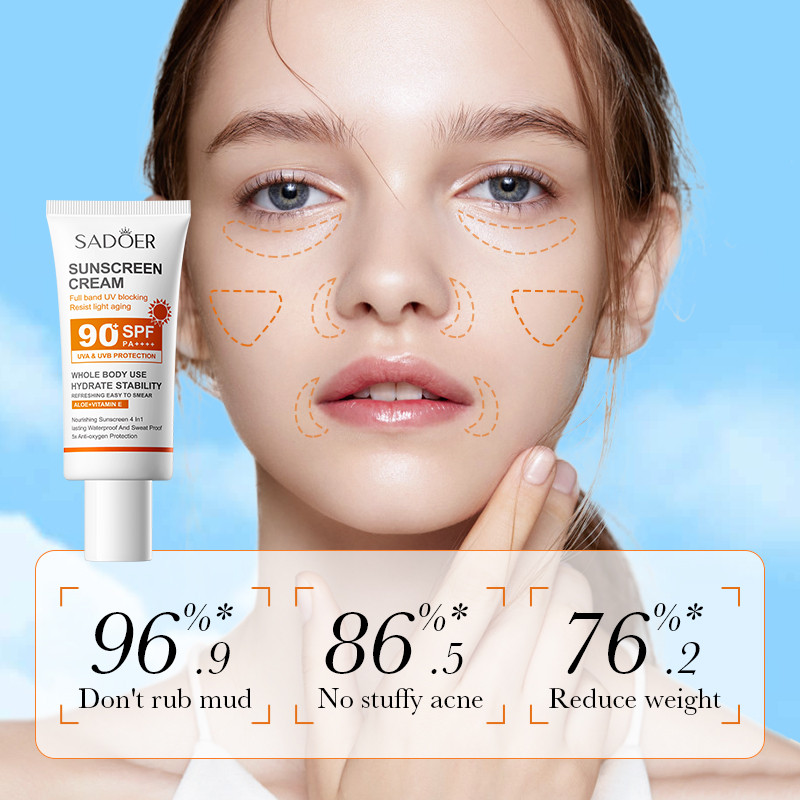 Sadoer ครีมกันแดดครีมป้องกันสู - Spf 50 Waterproof Sunscreen บทวิจารณ์และราคา